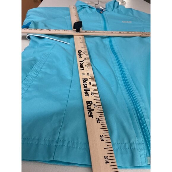 Reebok Womens Lightweight Blue Full-Zip Hooded Jacket With Elastic Cuffs Size S - Picture 6 of 11